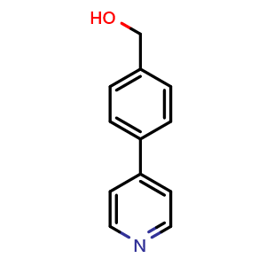 Chemical structure of 4-(4-Pyridinyl)benzenemethanol , CAS 217192-22-8, AChemBlock P39686