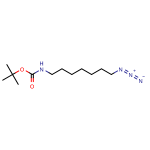 Chemical structure of N-Boc-7-azidoheptan-1-amine , CAS 2169432-73-7, AChemBlock P39696