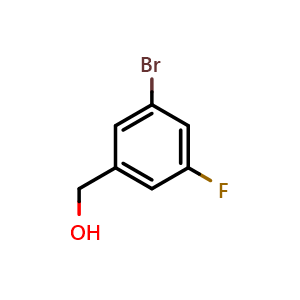 Chemical structure of 3-Bromo-5-fluorobenzyl alcohol , CAS 216755-56-5, AChemBlock P39698