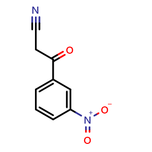 Chemical structure of 3-Nitrobenzoylacetonitrile , CAS 21667-64-1, AChemBlock P39699