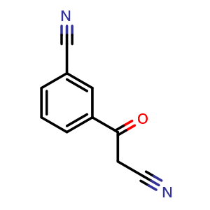 Chemical structure of 3-Cyano-b-oxo-benzenepropanenitrile , CAS 21667-63-0, AChemBlock P39700