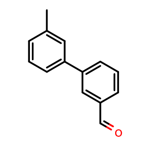 Chemical structure of 3'-Methyl-biphenyl-3-carboxaldehyde , CAS 216443-78-6, AChemBlock P39703
