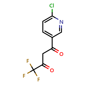 Chemical structure of 6-Chloro-3-(trifluoroacetylaceto)pyridine , CAS 216317-65-6, AChemBlock P39706