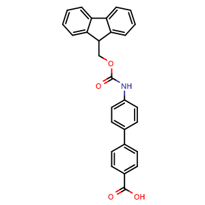 Chemical structure of 4'-(Fmoc-amino)-biphenyl-4-carboxylic acid , CAS 215248-42-3, AChemBlock P39724