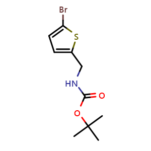 Chemical structure of N-Boc-5-bromothiophen-2-methanamine , CAS 215183-27-0, AChemBlock P39727