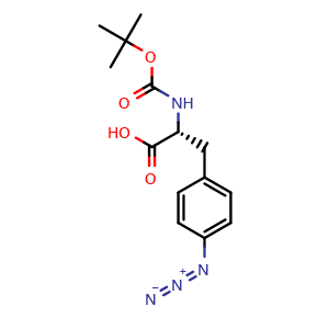 Chemical structure of 4-Azido-N-Boc-D-phenylalanine , CAS 214630-05-4, AChemBlock P39745