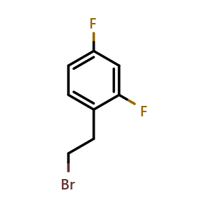 Chemical structure of 2,4-Difluorophenethyl bromide , CAS 214618-54-9, AChemBlock P39746