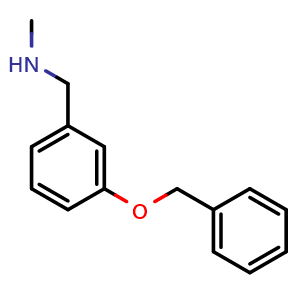 Chemical structure of N-Methyl-3-(benzyloxy)benzylamine , CAS 214424-24-5, AChemBlock P39747