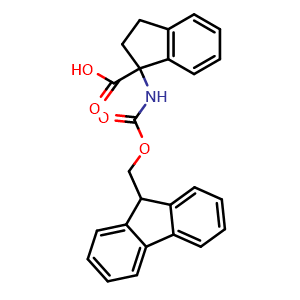Chemical structure of 1-(Fmoc-amino)-indan-1-carboxylic acid , CAS 214139-28-3, AChemBlock P39758