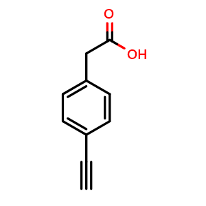 Chemical structure of 4-Ethynyl-benzeneacetic acid , CAS 213622-93-6, AChemBlock P39766