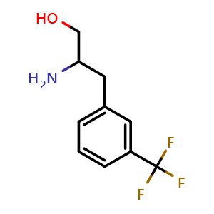 Chemical structure of b-Amino-3-(trifluoromethyl)benzenepropanol , CAS 21176-61-4, AChemBlock P39790