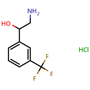 Chemical structure of 2-Amino-1-(3-(trifluoromethyl)phenyl)ethanol hydrochloride , CAS 21172-28-1, AChemBlock P39791
