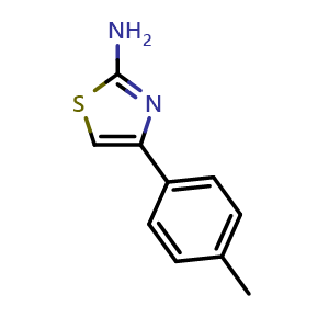 Chemical structure of 4-(4-Methylphenyl)-2-thiazolamine , CAS 2103-91-5, AChemBlock P39821