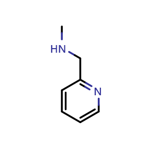 Chemical structure of N-Methyl-1-(pyridin-2-yl)methanamine , CAS 21035-59-6, AChemBlock P39822
