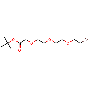 Chemical structure of Br-PEG3-CH2COOtBu , CAS 2100306-71-4, AChemBlock P39825