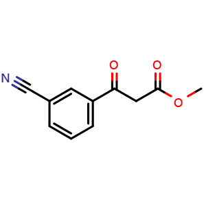 Chemical structure of 3-Cyano-b-oxo-benzenepropanoic acid methyl ester , CAS 209731-74-8, AChemBlock P39834