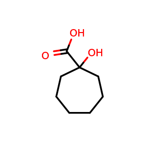 Chemical structure of 1-Hydroxycycloheptanecarboxylic acid , CAS 20920-03-0, AChemBlock P39846