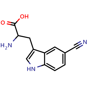 Chemical structure of 5-Cyano-DL-tryptophan , CAS 2089602-82-2, AChemBlock P39851