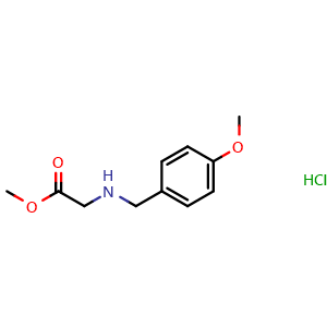 Chemical structure of N-(4-Methoxybenzyl)glycine methyl ester hydrochloride , CAS 20839-80-9, AChemBlock P39863