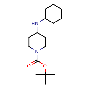 Chemical structure of 1-Boc-4-(cyclohexylamino)-piperidine , CAS 206274-13-7, AChemBlock P39889