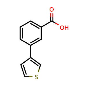 Chemical structure of 3-(3-Thienyl)-benzoic acid , CAS 20608-89-3, AChemBlock P39893