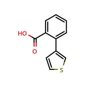 Chemical structure of 2-(3-Thienyl)benzoic acid , CAS 20608-87-1, AChemBlock P39894