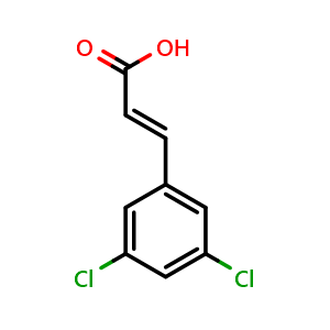 Chemical structure of trans-3,5-Dichlorocinnamic acid , CAS 20595-53-3, AChemBlock P39899