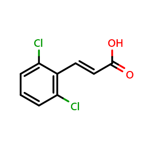 Chemical structure of trans-2,6-Dichlorocinnamic acid , CAS 20595-49-7, AChemBlock P39900