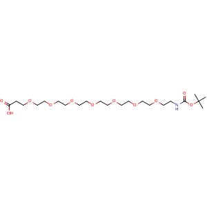 Chemical structure of BocNH-PEG7-CH2CH2COOH , CAS 2055044-68-1, AChemBlock P39914