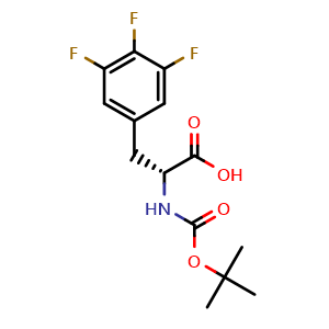 Chemical structure of N-Boc-3,4,5-trifluoro-D-phenylalanine , CAS 205445-55-2, AChemBlock P39920