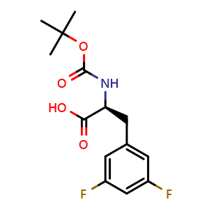 Chemical structure of Boc-3,5-Difluoro-L-phenylalanine , CAS 205445-52-9, AChemBlock P39922