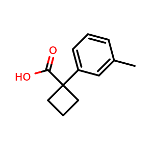 Chemical structure of 1-(3-Methylphenyl)cyclobutanecarboxylic acid , CAS 202737-32-4, AChemBlock P39968