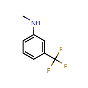 Chemical structure of N-Methyl-3-(trifluoromethyl)benzenamine , CAS 2026-70-2, AChemBlock P39969