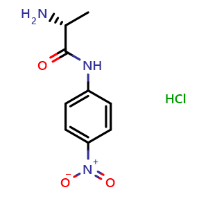 Chemical structure of D-Alanine 4-nitroanilide hydrochloride , CAS 201731-77-3, AChemBlock P39978