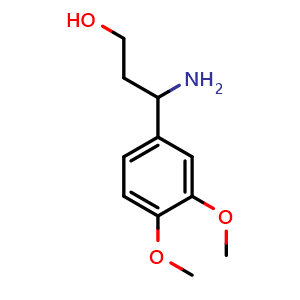 Chemical structure of g-Amino-3,4-dimethoxybenzenepropanol , CAS 201408-35-7, AChemBlock P39993
