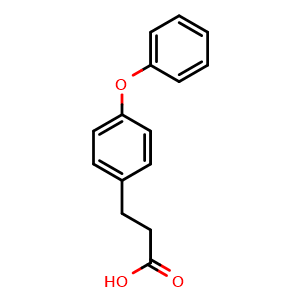 Chemical structure of 4-Phenoxybenzenepropanoic acid , CAS 20062-91-3, AChemBlock P40004