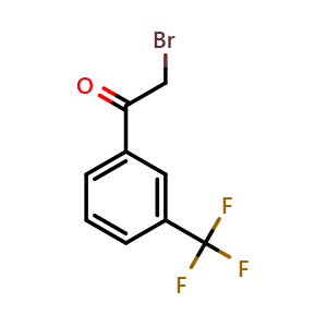 Chemical structure of 3-(Trifluoromethyl)phenacyl bromide , CAS 2003-10-3, AChemBlock P40013
