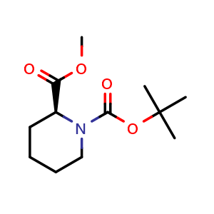 Chemical structure of Methyl (S)-1-Boc-2-piperidinecarboxylate , CAS 200184-53-8, AChemBlock P40021