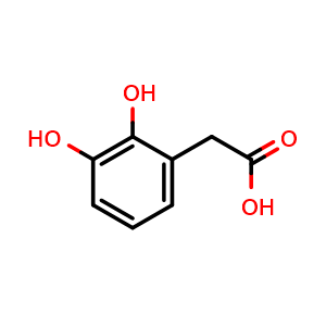 Chemical structure of 2,3-Dihydroxy-benzeneacetic acid , CAS 19988-45-5, AChemBlock P40027