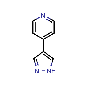Chemical structure of 4-(1H-Pyrazol-4-yl)pyridine , CAS 19959-71-8, AChemBlock P40040
