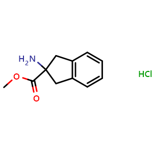 Chemical structure of Methyl 2-Amino-indan-2-carboxylate hydrochloride , CAS 199330-64-8, AChemBlock P40048