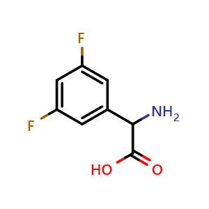 Chemical structure of 2-Amino-2-(3,5-difluorophenyl)acetic acid , CAS 199327-33-8, AChemBlock P40050