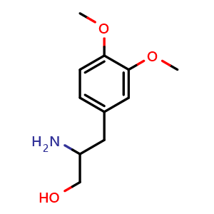 Chemical structure of b-Amino-3,4-dimethoxybenzenepropanol , CAS 19881-95-9, AChemBlock P40056