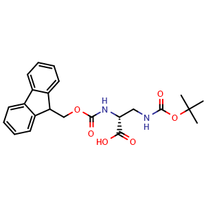 Chemical structure of 3-(Boc-amino)-N-Fmoc-D-alanine , CAS 198544-42-2, AChemBlock P40061