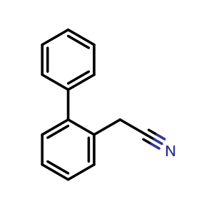 Chemical structure of 2-Biphenylacetonitrile , CAS 19853-10-2, AChemBlock P40063