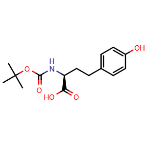 Chemical structure of (S)-a-(Boc-amino)-4-hydroxybenzenebutanoic acid , CAS 198473-94-8, AChemBlock P40065