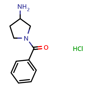 Chemical structure of 1-Benzoyl-3-pyrrolidinamine hydrochloride , CAS 198210-81-0, AChemBlock P40067