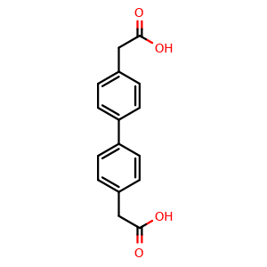 Chemical structure of Biphenyl-4,4'-diacetic acid , CAS 19806-14-5, AChemBlock P40071
