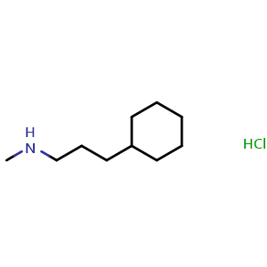Chemical structure of N-Methyl cyclohexanepropanamine hydrochloride , CAS 197969-49-6, AChemBlock P40072