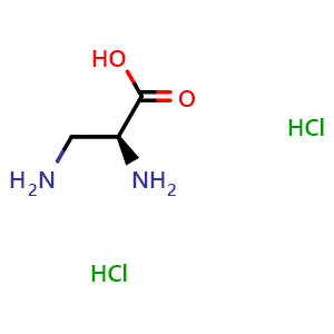 Chemical structure of (S)-2,3-Diaminopropionic acid dihydrochloride , CAS 19777-68-5, AChemBlock P40075